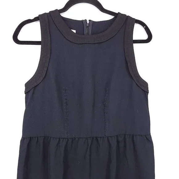 Marni 100% Wool Shift Dress 40 Made In Italy Sleeveless Peplum Black - Picture 3 of 12